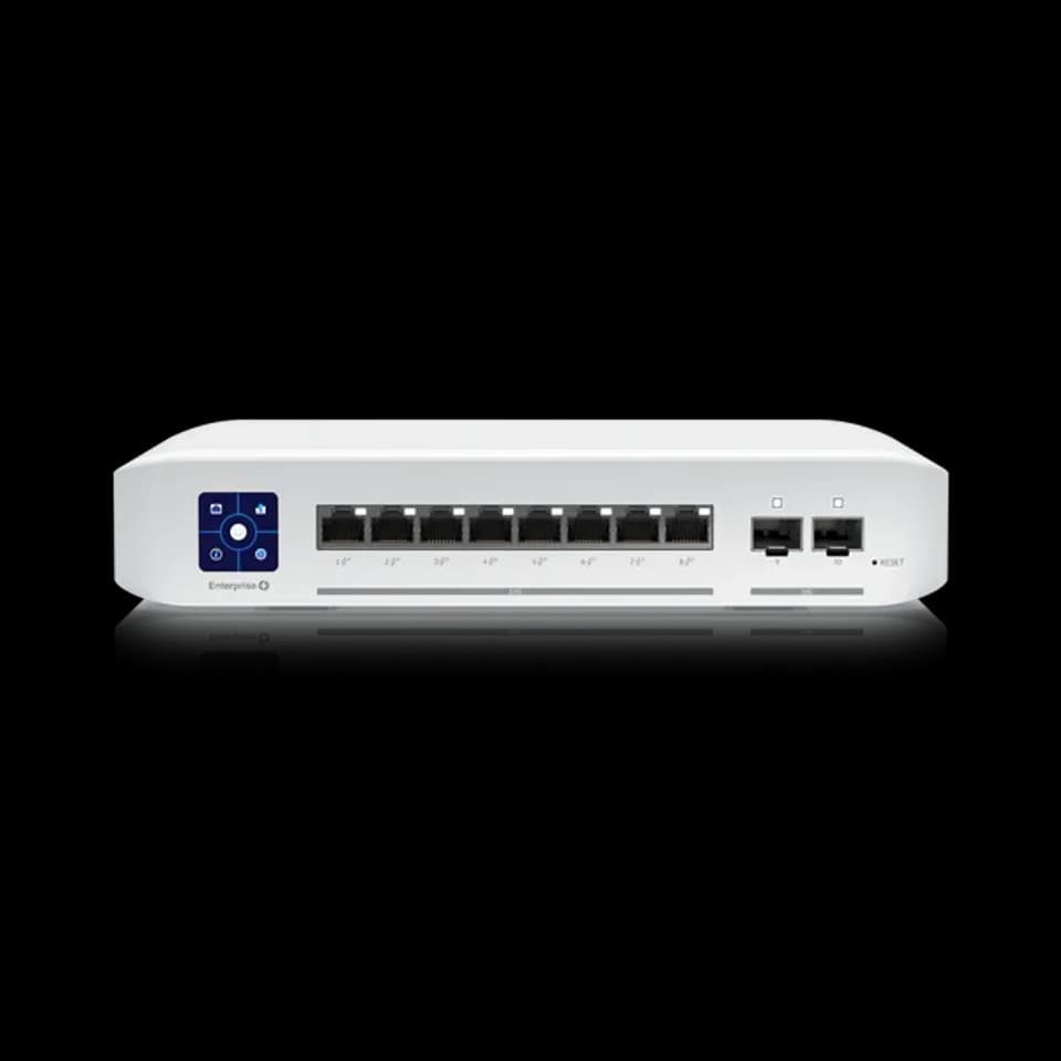 UniFi Switch Enterprise 8 PoE 專業級網管交換器｜8埠 PoE+｜2埠10G SFP+上行｜雲端集中管理