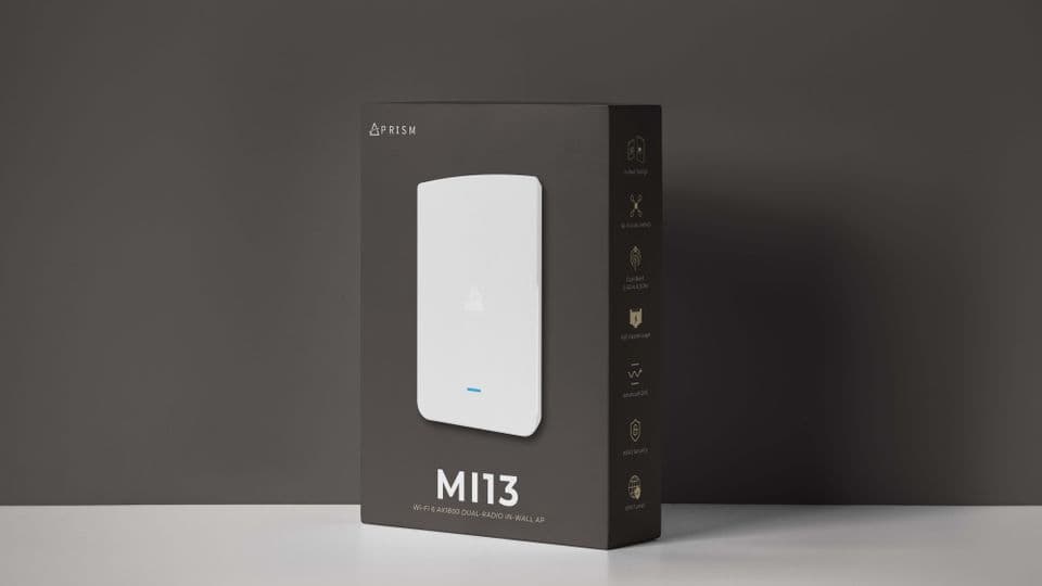 PRISM MI13 Wi-Fi 6 AX1800 雙頻入牆式無線AP路由器｜高速覆蓋｜輕鬆安裝｜智慧管理