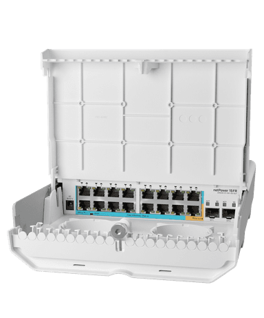 MikroTik CRS318-1Fi-15Fr-2S+OUT netPower 15FR 戶外15埠反向PoE交換器