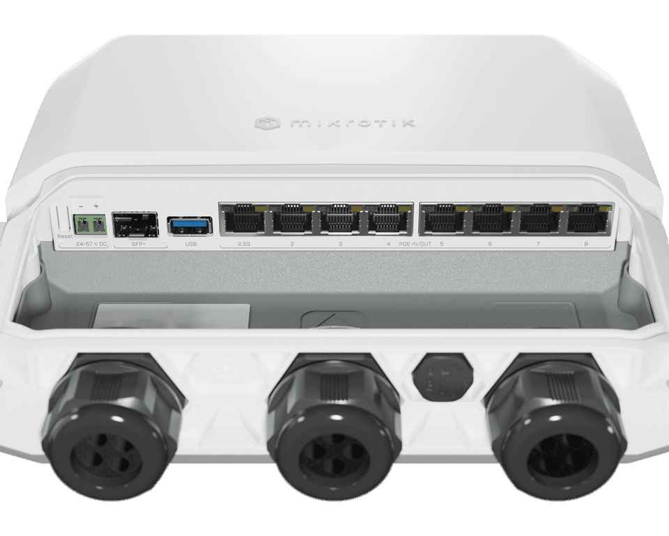 MikroTik RB5009UPr+S+OUT 工業級 PoE 路由器 7埠Gigabit乙太網 + SFP+ 10G 網管型交換器 防水外殼