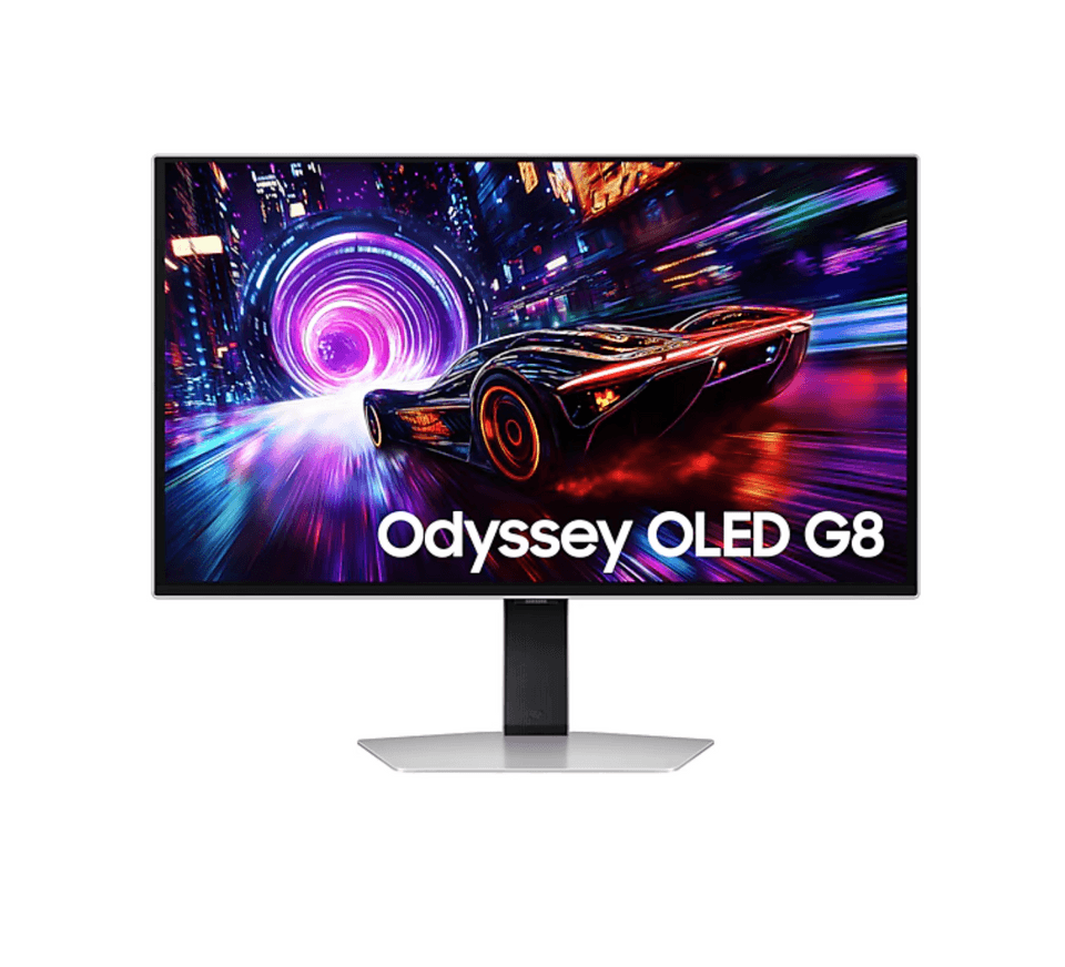 Samsung Odyssey OLED G8 (G81SF / LS27FG812SCXZW) 主圖 - 27 吋 OLED 曲面電競顯示器，175Hz、0.03ms 超快反應、智慧娛樂整合，沉浸式未來感設計