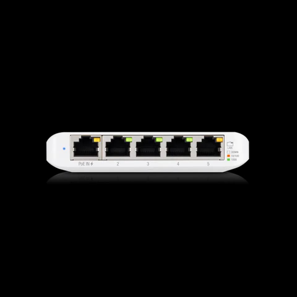 Ubiquiti UniFi Switch Flex Mini 網管型千兆交換器 5埠輕巧PoE供電 高效散熱 適用家用與商業網路