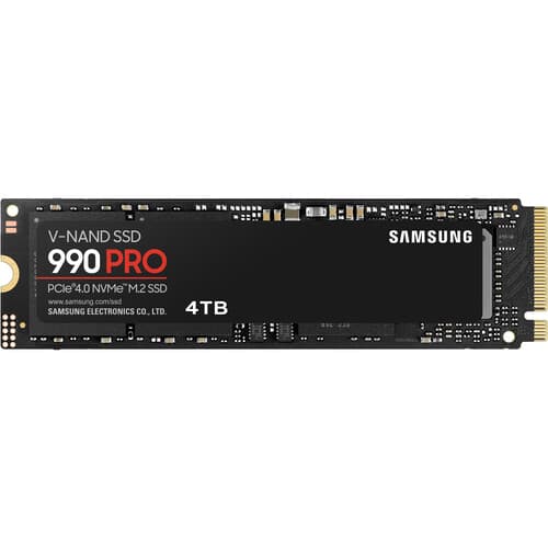 Samsung 990 Pro 4TB SSD 正面 - PCIe 4.0 NVMe M.2 高速固態硬碟