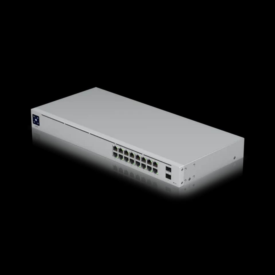 UniFi Switch 16 PoE 交換器 | 16埠 Gigabit PoE供電網管型交換器 | Ubiquiti 專業級網路交換機
