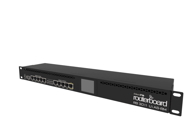 MikroTik RB3011UiAS-RM 專業Gigabit機架式路由器｜10埠乙太網、SFP光纖插槽、USB 3.0｜企業網路核心交換器