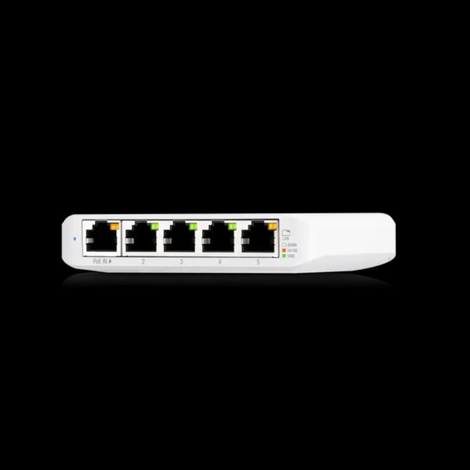 Ubiquiti UniFi Switch Flex Mini 網管型千兆交換器 5埠輕巧PoE供電 高效散熱 適用家用與商業網路