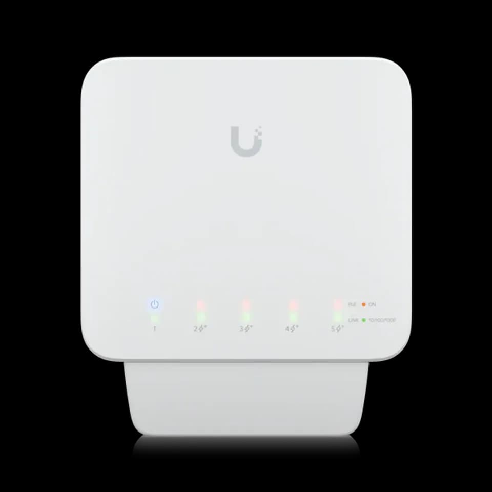 UniFi Switch Flex 交換器 | 5埠 Gigabit PoE 網管型交換機 | Ubiquiti 室內外靈活安裝交換器
