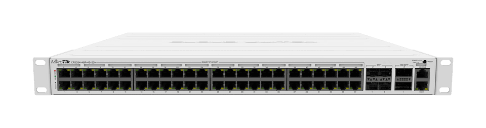 MikroTik CRS354-48P-4S+2Q+RM 48埠PoE+機架型高速智慧網管交換器