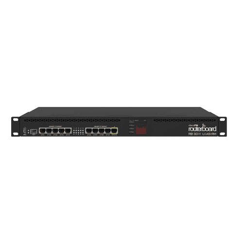 MikroTik RB3011UiAS-RM 專業Gigabit機架式路由器｜10埠乙太網、SFP光纖插槽、USB 3.0｜企業網路核心交換器